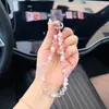 Cadena para Teléfono de Cristal con Abalorios en Forma de Rombo Iridiscente, Colgante de Cadena de Cristal Transparente, Llavero Estilo Ins Ligero para Bolso