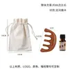 Conjunto de Caixa de Presente Premium de Sândalo Dourado com Dragão e Fênix de Cinco Dentes, Suporta Gravação, Ideal para Presentear, Pente de Massagem para Alívio do Estresse