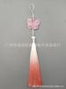 En stock ventas directas 12CM colorido doble cara mariposa borla borla accesorios Hanfu abanico plegable ropa infantil colgante joyería