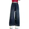 Pantalones Vaqueros para Niñas Otoño Invierno 2025 Nuevos Elegantes Pantalones de Pierna Ancha Forrados de Felpa para Niñas Mayores, Pantalones Rectos Adelgazantes para Estudiantes de Secundaria
