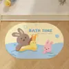 Alfombrilla absorbente de tierra de diatomeas dura de dibujos animados personalizada, alfombrilla de pie de secado rápido para baño, alfombrilla de pie antideslizante para entrada de baño y inodoro