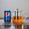 Fabricante Mayorista de Tetera de Vidrio Resistente al Calor de Alto Borosilicato Transparente Juego de Té Kung Fu Tetera Filtro de Acero Inoxidable Tetera de Flores
