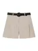 Traje Corto de Lino de Estilo Europeo y Americano para Verano 2026 + Cinturón a Juego Conjunto de Shorts Casuales