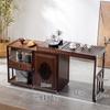 Nueva Mesa de Té China Pequeña para Apartamento Hogar Móvil Giratoria Telescópica Mesa de Té Pequeña Mesa de Té Integrada para Hervir Agua y Preparar Té Gabinete de Té