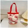 Cubeta Linda Ilustración Portátil Chica Estilo Han Corazón de Niña Bolsa de Almuerzo para Mamá Bolsa Pequeña para el Trabajo Diversión Infantil Graffiti Bolsa de Lona