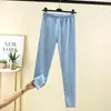 Novas leggings térmicas femininas de outono e inverno, espessadas e quentes, cintura média-alta, cós elástico, adequadas para usar por baixo