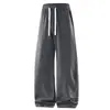 Roupas Masculinas ACU Calças de Moletom Retas Patchwork Estilo Americano para Homens, Outono e Inverno 2026 Novas Calças Esportivas Casuais de Cintura com Cordão de Perna Larga para Homens