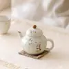 Montaña Roja Estilo Chino Ceniza de Madera Osmanthus Gatito Ruyi Tetera Juego de Té Kung Fu Cerámica Anti-Quemaduras Infusor de Té Suave Tetera Individual