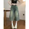 Jeans Acampanados Cortos Estilo Americano para Mujer, Nuevo Estilo Verano 2026, Adelgazantes, Tallas Grandes, Holgados, Finos, Pantalones Acampanados Rasgados