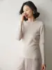 Suéter de Cachemira para Mujer de Color Sólido con Cuello Redondo, Nuevo para Otoño e Invierno 2026, Simple y Versátil, Cálido y Cómodo, Suéter Amigable con la Piel