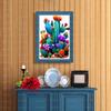 Mona Lisa punto de cruz real cactus nuevo moderno simple planta sala de estar porche decoración bordado a mano con hilo