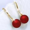 Pendientes de Perla de Imitación Yi Meizi Jewelry Pendientes Largos y Cortos Pendientes de Resina Acrílica para Mujer Ganchos para las Orejas Chapados en Plata 925