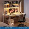 Mesa de computadora con tablero perforado para el hogar, escritorio sencillo, mesa con estantería integrada, mesa de estudio para secundaria, escritorio para dormitorio pequeño