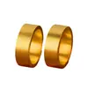 Ley antigua herencia anillo plano arena dorada par de anillos para amantes cara lisa mate hombres y mujeres anillo liso ins anillo pulsera venta al por mayor