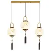 Estética de Estilo Song Escalera de Caracol Giratoria Candelabro Madera de Nogal Negro Todo Cobre Gama Alta Nuevo Estilo Chino Iluminación para Villas Dúplex