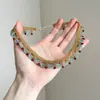 "Saquê de Amora" Pingente Coração Roxo Flor Colar de Contas Primavera/Verão Vintage Versátil Corrente para Clavícula Doce e Descolado