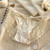 Calcinhas Sexy de Renda com Laço Estilo Pure Lust para Mulheres, Cintura Média, Respiráveis, Forro de Algodão Puro, Shorts Triângulo Confortáveis e Amigáveis à Pele para Mulheres