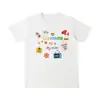 Camiseta de Manga Corta con Estampado Divertido para Mujer 2026 Verano Nuevo Diseño Estilo Coreano Versátil Adelgazante Algodón Puro Top de Hombro Derecho