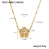 Pulseira de zircônia incrustada com temperamento europeu e americano, colar de clavícula de camada dupla, aço titânio, revestimento a vácuo PVD, retenção de cor, terno