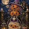 Pintura de Diamantes Transfronteriza Más Vendida Calabaza de Halloween Pintura de Diamantes Adornos de Navidad Pintura de Diamantes DIY Kit de Pintura de Diamantes