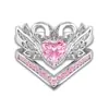 Huajie Comercio Electrónico Transfronterizo Anillos para Mujer Más Vendidos, Elegantes Anillos Conjunto de Cisne Rosa, Fabricante Mayorista de Joyería de Anillos
