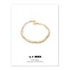 Latão banhado 18K ouro real estilo retrô francês leve luxo de camada dupla brilhante colar de pérolas femininas outono e inverno bracelete design