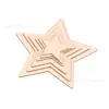 Peças de madeira cortadas a laser para DIY, incluindo formas geométricas como ovais, quadrados e círculos, com base de argila; as tábuas de madeira podem ser personalizadas em qualquer formato