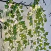 Explosões Transfronteiriças Cordão de Luzes Solares LED Luz de Rattan Simulação Cordão de Luzes de Flor de Cerejeira Parthenocissus Luz de Fio de Cobre Decorativa para Pátio