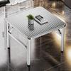 Mesa Plegable Cuadrada de Acero Inoxidable 304 Mesa de Comedor Cantina Puesto de Barbacoa Casa de Alquiler Comedor Aprendizaje Escritorio