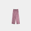Estilo Nuevo Primavera y Verano para Mujer 60% Cáñamo Puro Delgado Absorbente de Sudor Cintura Elástica Pantalones Casuales Rectos de Nueve Puntos Fsy60260