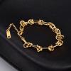 Pulsera Popular Transfronteriza Europea y Americana Personalizada de Acero de Titanio para Mujer, Lujo Accesible y Alta Gama Oro de 18K Moda Nudada Joyería de Mano de Moda