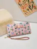 Billetera para Mujer de Lujo Ligero Exquisita Mariposa Floral Ranuras Múltiples para Tarjetas Gran Capacidad Billetera Dulce para Damas Billetera Color Maillard