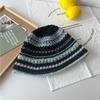 Designer de cor mista tecido chapéu de pescador feminino verão oco respirável balde chapéu elegante all-match bacia chapéu proteção solar guarda-sol