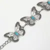 Moda Europeia e Americana Feminina Corrente de Cintura de Metal Versátil Prata Flor de Pinheiro Esculpida Pedra Incrustada Faixa de Cintura Estilo Étnico Retro Embossado