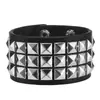 Pulseras Punk Anchas de Cuero con Remaches para Hombres y Mujeres, Pulseras y Accesorios Multicapa de Calle Modernos y Geniales