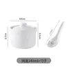 Olla de cerámica para guisos, cuenco para cocer al vapor huevos, uso doméstico, con tapa, a prueba de agua, nido de pájaro, olla para guisos de comida saludable, hotel 4 pulgadas guiso, sopa, tazón para postres