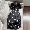 2026 Novo Seda de Amora Seda Genuína Georgette Dupla Estampa Romântica Francesa de Bolinhas Vestido Longo Atacado H14AQ8182
