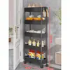 Estante de Almacenamiento de Pie Detrás de la Puerta, Carrito Móvil para Sándwiches, Refrigerador, Gabinete para Espacios Estrechos, Baño, Cocina, Estante de Almacenamiento para Sala de Estar
