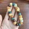 Pieza de Talla de Raíz de Bodhi Retorcida a Mano Diente de Ajo Multi-Tesoro Círculo Único Envoltura para Dedo Pulsera Suave Fresca para Jugar con Joyería Cultural y Artística Venta al por Mayor