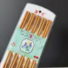 Caixa blister 10 pares de hashis de bambu doméstico sem nó cor natural hashis de bambu barraca de rua rio lago hashis de bambu carbonizado atacado