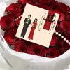 Cartões de palavras felizes, buquês festivos, cartões de felicitações, mensagens de bênção, presentes florais vermelhos para ocasiões felizes, cartões decorativos, feitos sob medida