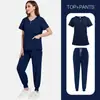 Uniformes Médicos Elásticos, Ropa de Lavado a Mano de Manga Corta para Quirófano, Tops para Mujer, Ropa de Trabajo, Uniformes de Enfermería, Ropa Quirúrgica para Doctor, Ropa de Enfermería