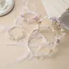 Dulce Diadema Europea de Hada Exquisita Novia Set Infantil Elegante Temperamento Corona Floral Diadema Perla Cabeza de Princesa