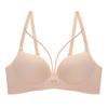 2024 Nova Estampa de Leopardo Linda Peito Sexy Puro Desejo Sem Aro Lingerie Sutiã Push-up Feminino Peito Pequeno Sutiã Sem Marcas