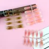 10 Piezas Personalizadas de Uñas Rubor Codificadas, Piezas de Manicura Degradado Brillantes Sin UV, Uñas Terminadas de Color Usables