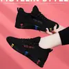 Nuevos Zapatos Deportivos de Running con Suela Gruesa Antideslizantes para Mujer, Zapatos de Baile Negros Pequeños, Zapatos Casuales de Suela Suave para Personas Mayores y Madres, Comercio Exterior Dropshipping