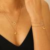 Estilo Popular Transfronterizo Europeo y Americano Collar y Pulsera de Alta Gama con Colgante Largo de Moda de Sol y Luna para Mujer