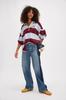 Ventas Directas de Fábrica Estilo Nuevo Europeo y Americano Jeans Rectos Lavados Bloques de Color Contrastantes Pantalones Casuales Sueltos de Pierna Ancha de Cintura Alta para Mujer
