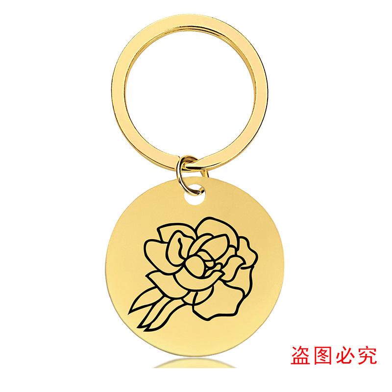 十二月份花朵黑+金圆牌钥匙扣单张图-20