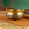 Quemador de Incienso de Latón para Uso Doméstico, Quemador de Sándalo de Tres Patas y Doble Asa, Portainciensos Zen de Loto